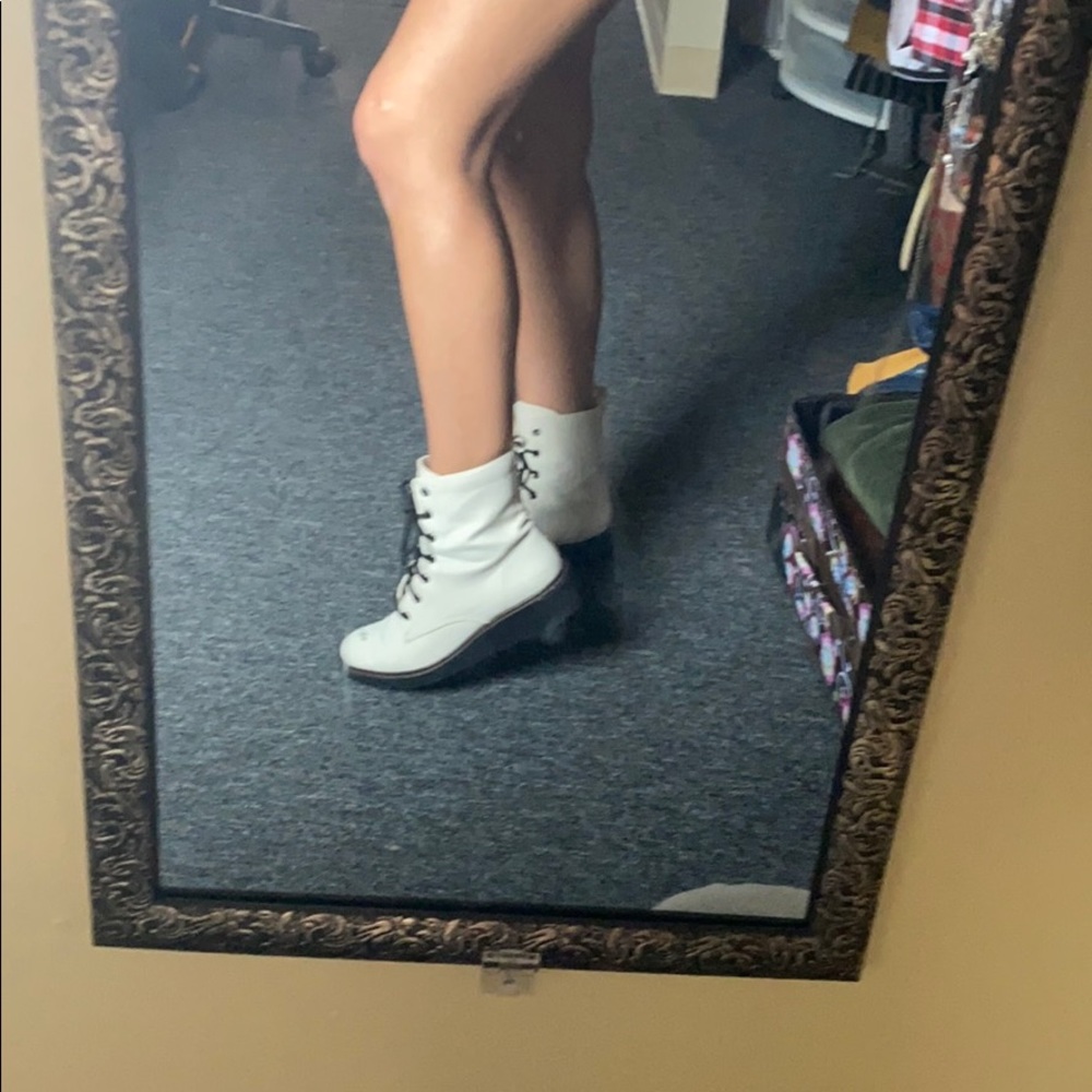 White combat boots